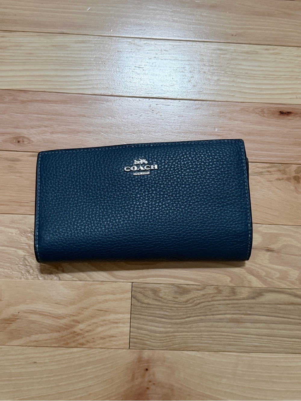 COACH Navy Leather Tote with Matching Wallet - Picture 7 of 9